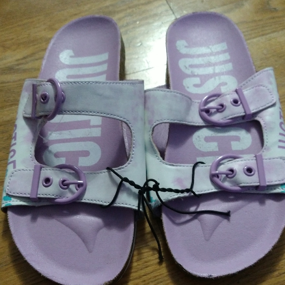 Justice Kids' Lavender Buckle Sandals